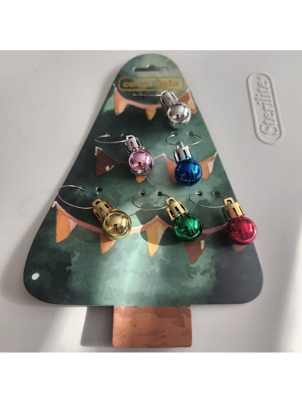 NWT Coco + Lola Set of 6 Christmas Wine Charms